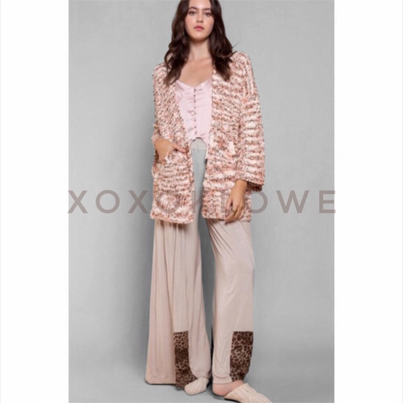 POL Soft Popcorn Knit Open Front Cardigan Multicolor Oversized - Picture 8 of 12